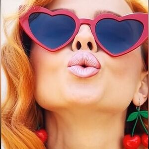 Red Heart Shaped Sunglasses Valentine Fun Sun Glasses